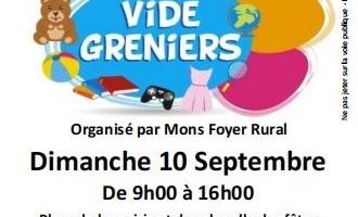 , Vide Grenier – Dimanche 11 septembre Mairie Mons