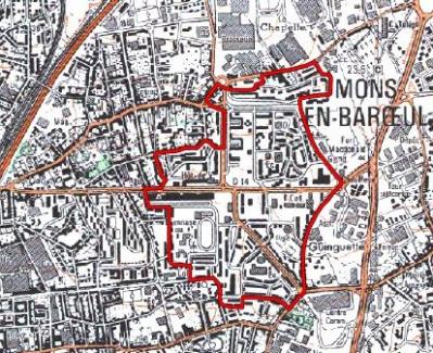 Le territoire occupé par la ZUS de Mons en Baroeul